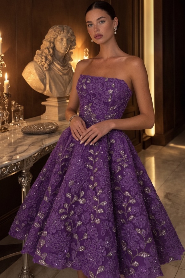 Gelb Abendkleid Kurz Spitze Ballkleid Cocktailkleider Glitzer