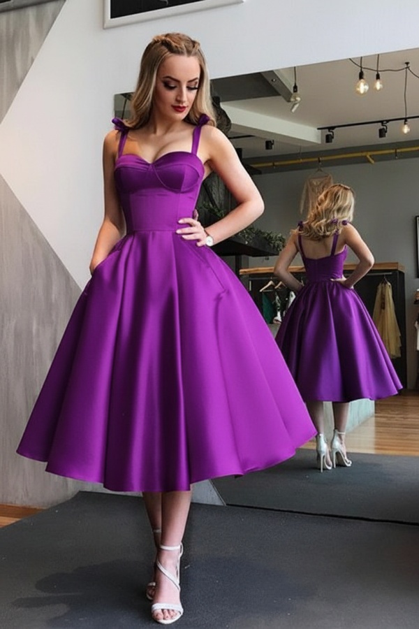 Elegante Rote Cocktailkleider Kurz A Linie Knielange Abiballkleider Abendmoden