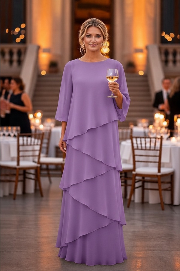 Himmel Blau Fsetliche Partykleider Schlichte Braumutterkleider Chiffon