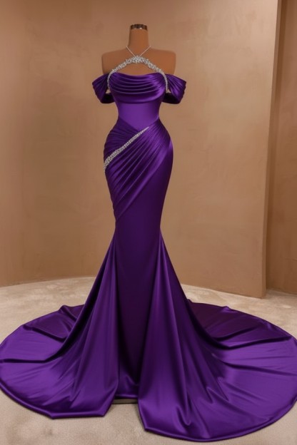 Silber Abendkleider Lang Meerjungfrau Stil Abiballkleider Ballkleid Mit Glitzer