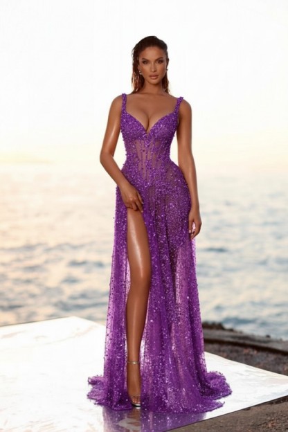 Extravagante Abendkleider Lang Glitzer | Abiballkleider Abendmoden Online