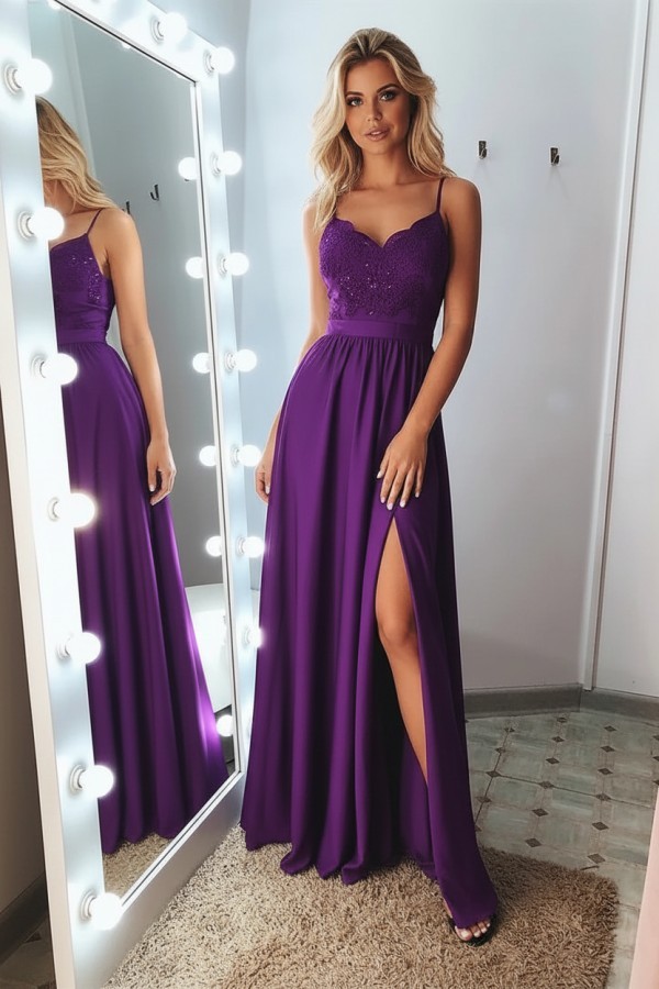 Schlichtes Abendkleid Lang | Abiballkleider Mit Spitze