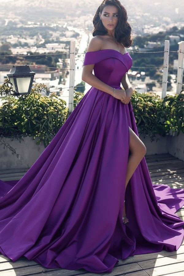 Fashion Blau Abendkleider Lang Günstig Schulterfrei Abendmoden Partykleider