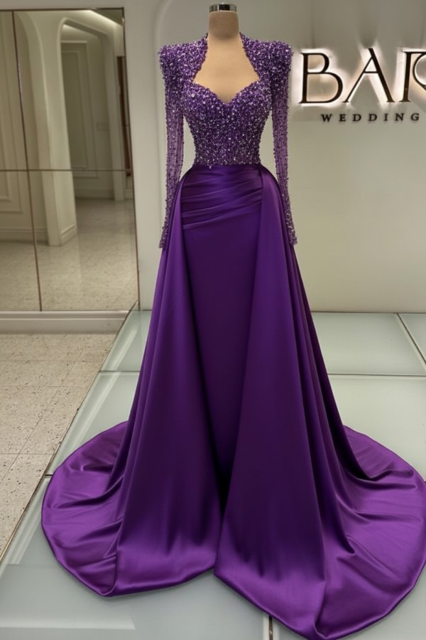 Luxus Abendkleider Lang Weiß | Glitzer Abiballkleider Mit Ärmel