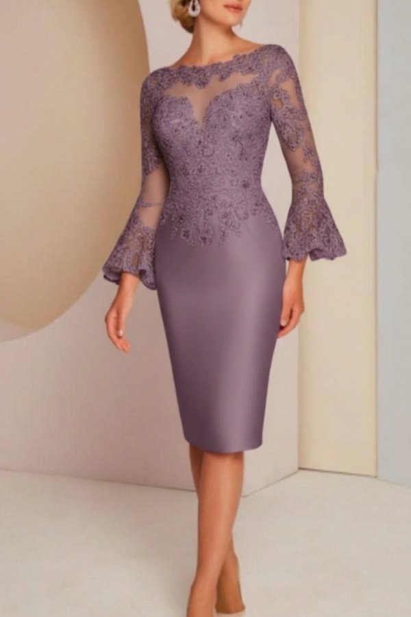 Elegante Brautmutterkleider Mit Ärmel | Kurze Partykleider