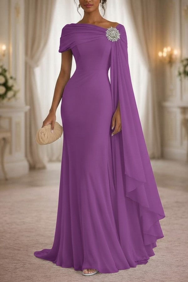 Champagner Brautmutterkleider Lang Chiffon Festliche Kleider Damen