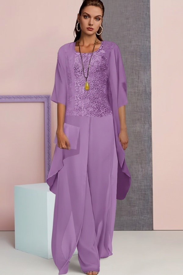 Schick 3 Teilen Brautmutterkleider | Mutterkleid aus Chiffon