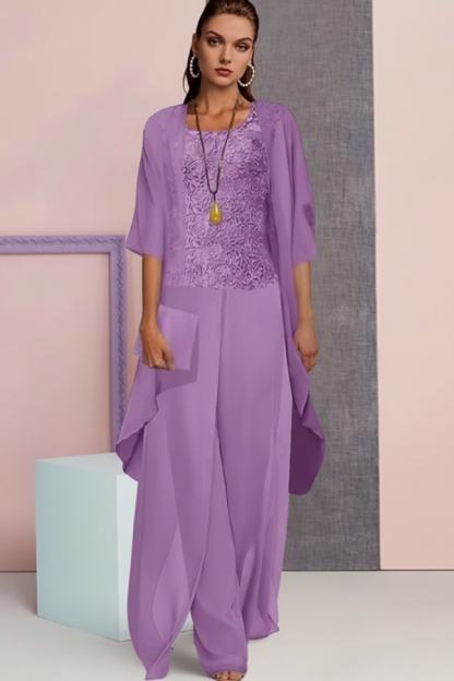 Schick 3 Teilen Brautmutterkleider | Mutterkleid aus Chiffon