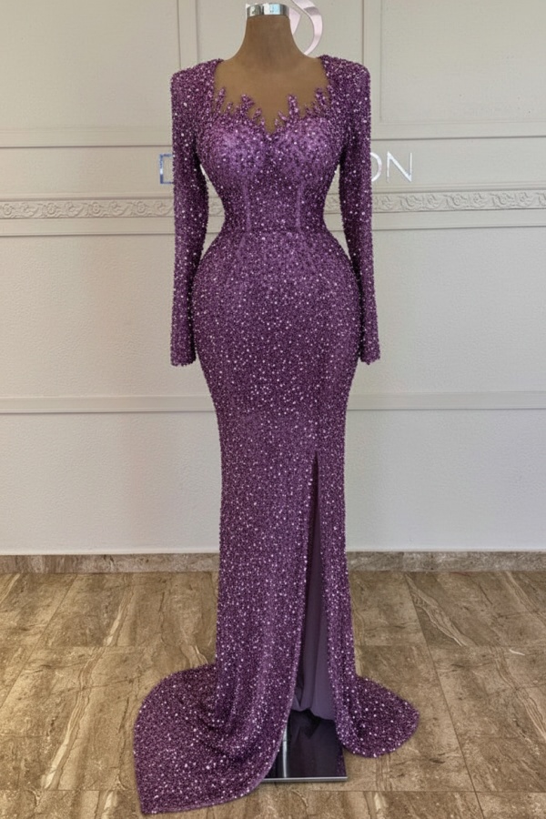 Grünes Ballkleid Lang Glitzer Abendkleid Mit Ärmel