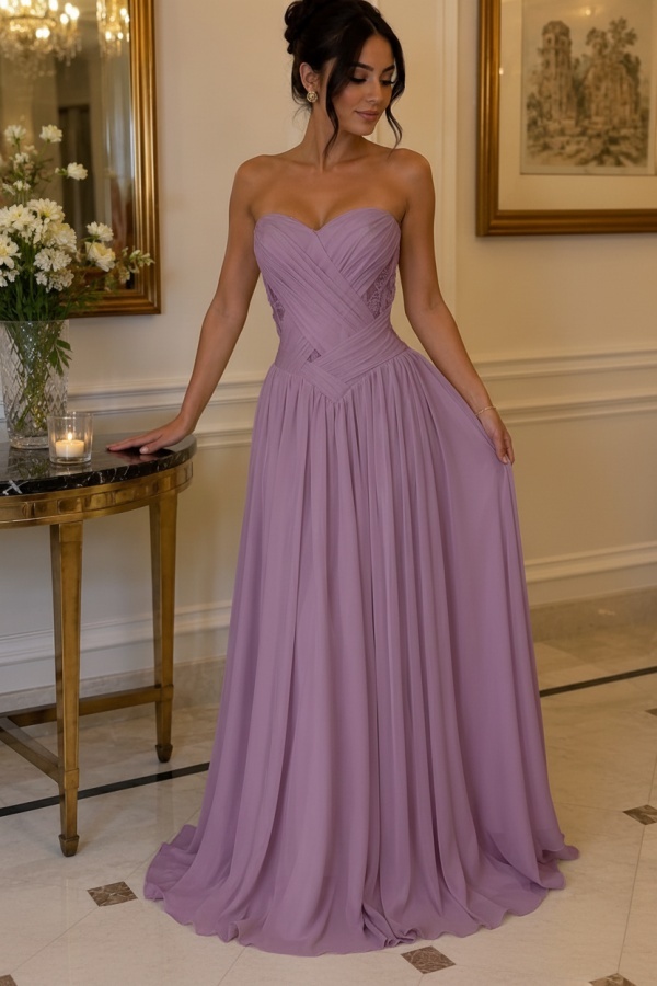 Gelb Abendkleider Lang Chiffon Schlichte Partykleider Günstig Online