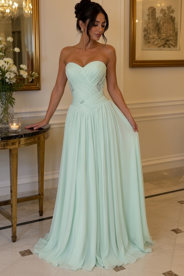 Gelb Abendkleider Lang Chiffon Schlichte Partykleider Günstig Online
