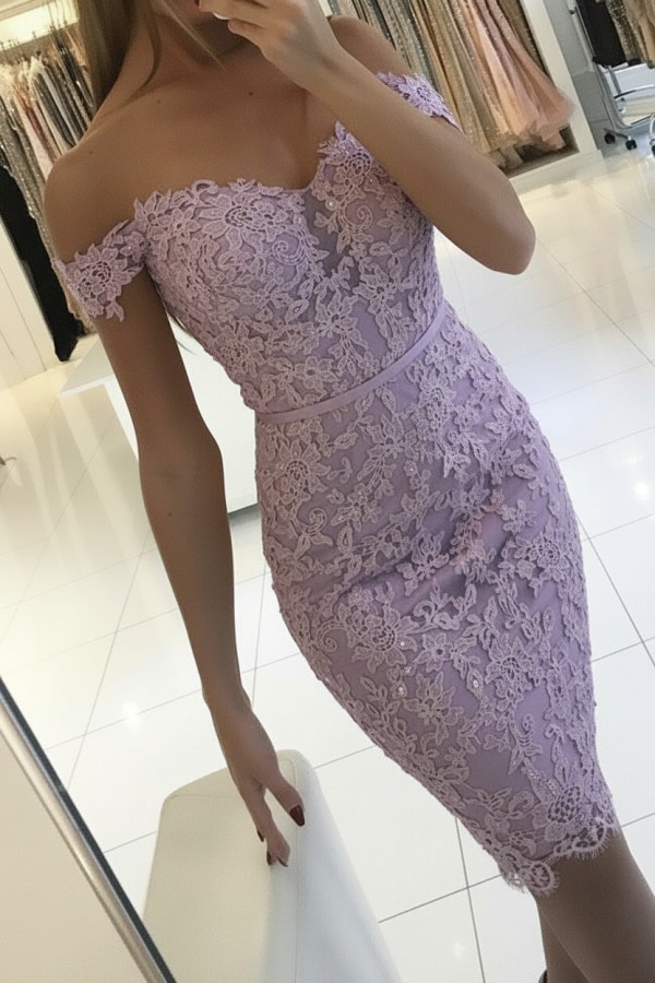 Rosa Kruze Cocktailkleider Spitze Etuikleid Partykleider Abiballkleider