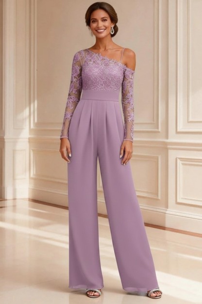 Festliche Mutter Hosenanzüge Spitze Hochzeitspartykleider Brautmutter