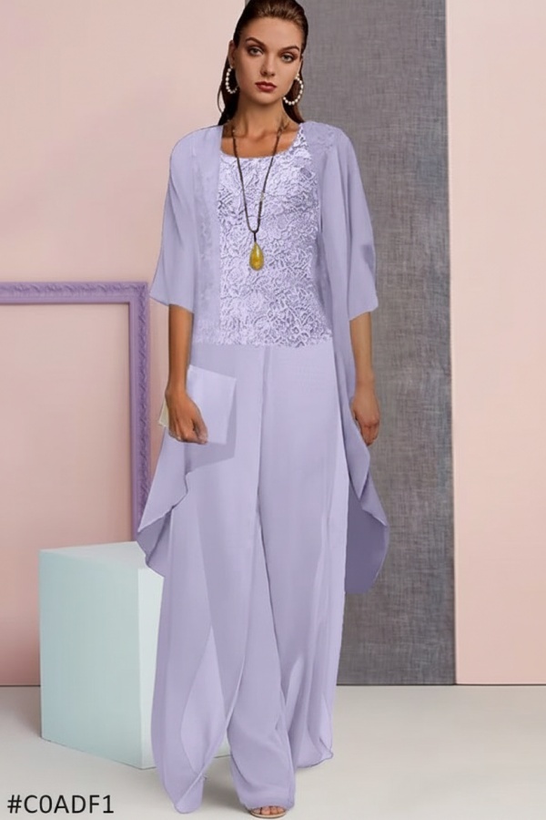Schick 3 Teilen Brautmutterkleider | Mutterkleid aus Chiffon