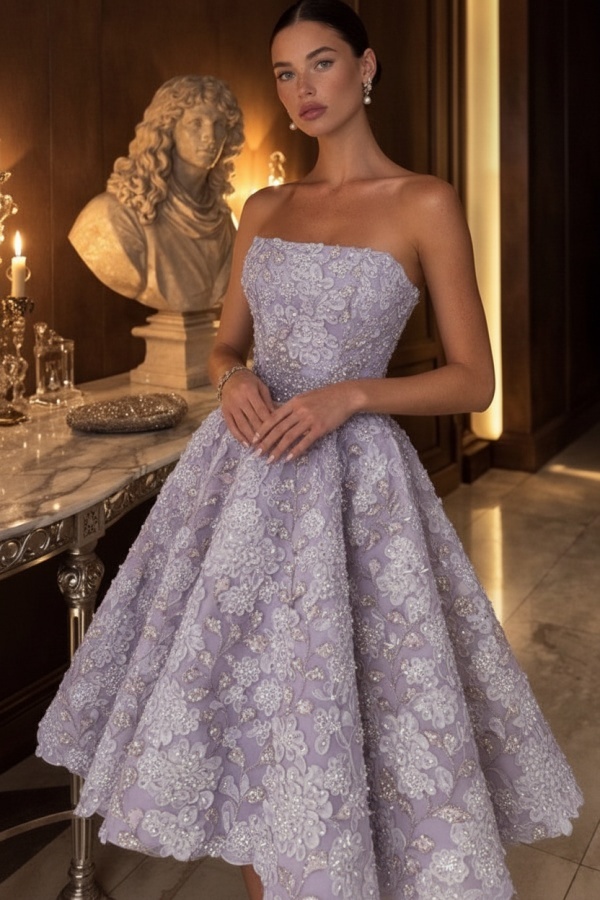 Gelb Abendkleid Kurz Spitze Ballkleid Cocktailkleider Glitzer