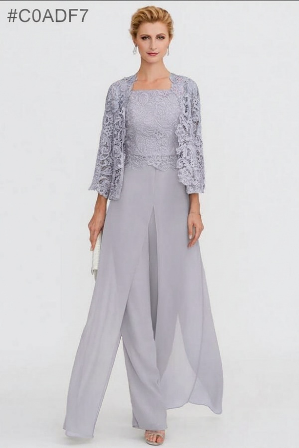 Elegante Brautmutterkleider Lang Günstig | 2 Teilig Brautmutterkleid mit Bolero