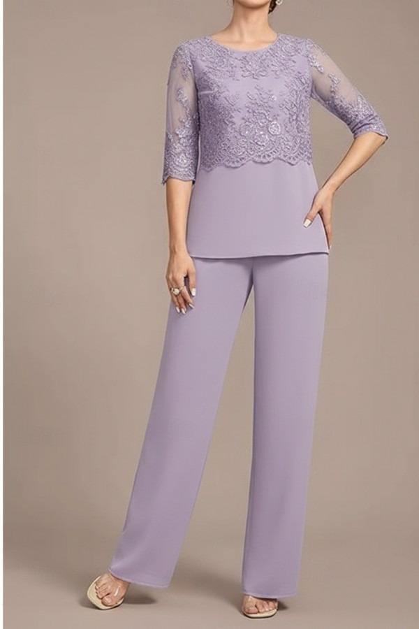 Navy Blaue Festliche Mutter Hosenanzug Chiffon Brautmutterkleider Günstig