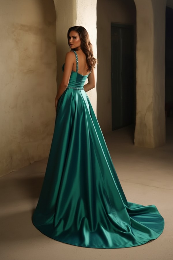 Dunkel Grüne Abendkleider Lang Schlichte Ballkleider Online