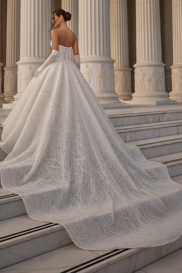 Extravagante Hochzeitskleider A Linie Spitze Brautmoden Brautkleider