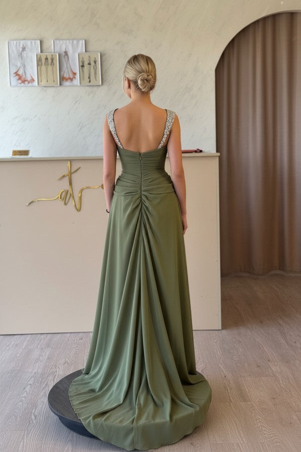 Designer Abendkleid Lang Grün Ballkleid Abendmoden Online