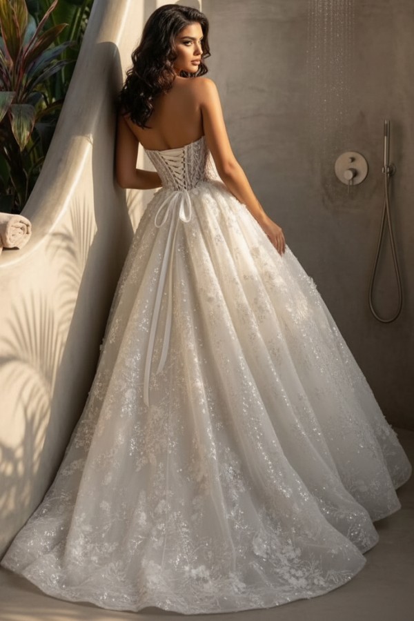Wunderschöne Hochzeitskleider Prinzessin Brautkleider Glitzer Online