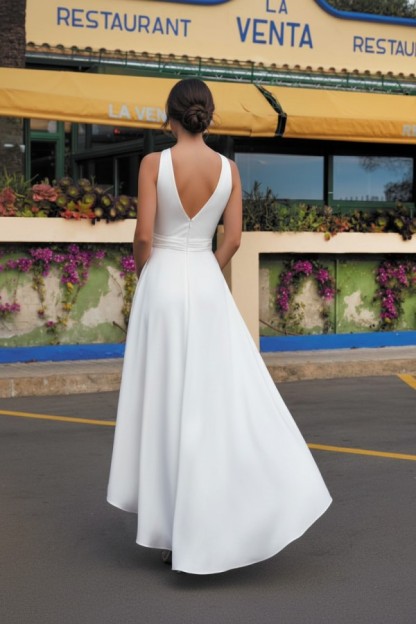 Schlichte Brautkleider Kurz Vorne Lange Hinter Satin Hochzeitskleider