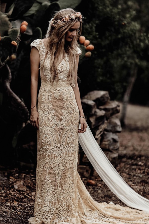 Elegante Boho Hochzeitskleider Mit Spitze Brautkleider Meerjungfrau Stil