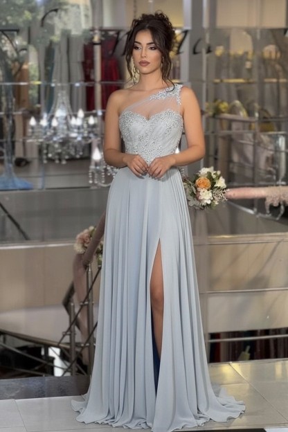 Designer Abendkleider Lang Himmel Blau Ballkleider Günstig Online