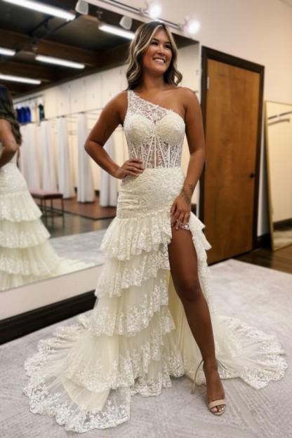 Lilac Abendkleider Lang Spitze | Abiballkleider mit Glitzer