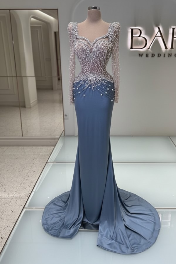 Schwarzes Abednkleid Lang Glitzer Abiballkleider Ballkleider mit Ärmel