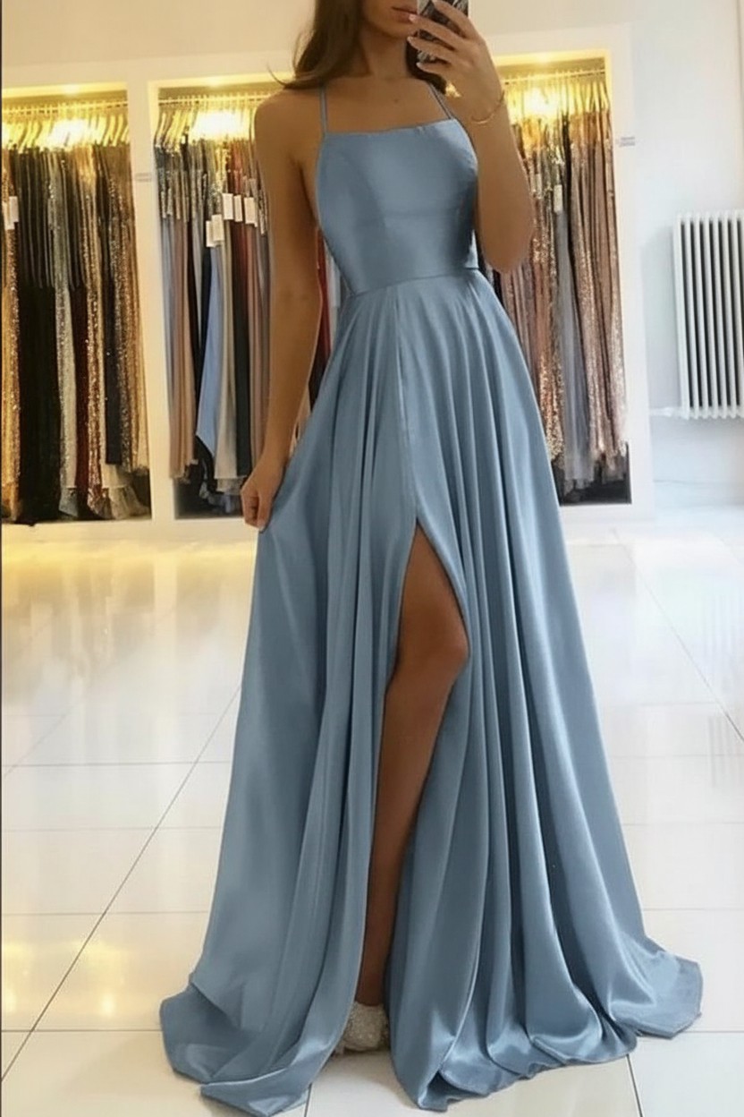 Schlichtes Abendkleid Lang Grün | Abiballkleider Günstig