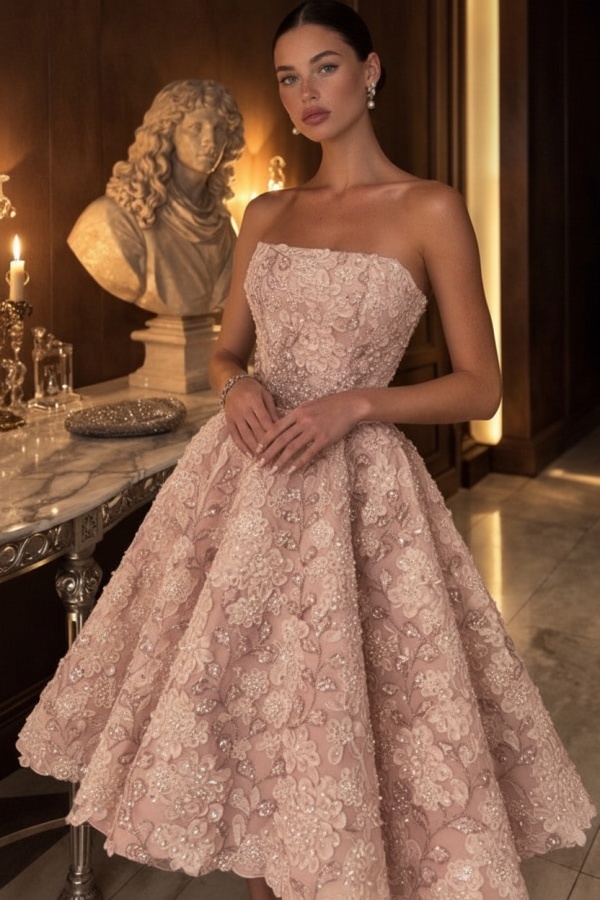 Gelb Abendkleid Kurz Spitze Ballkleid Cocktailkleider Glitzer