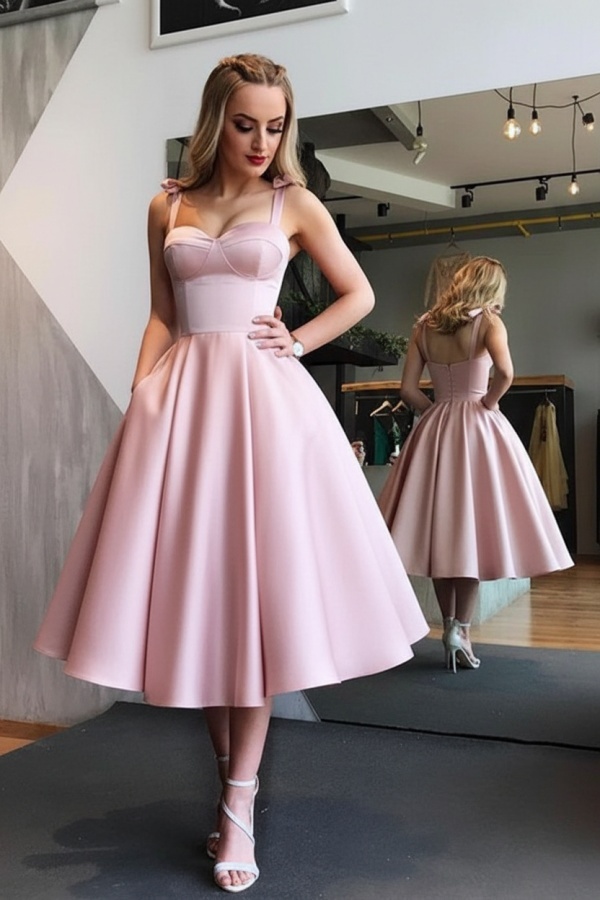 Elegante Rote Cocktailkleider Kurz A Linie Knielange Abiballkleider Abendmoden
