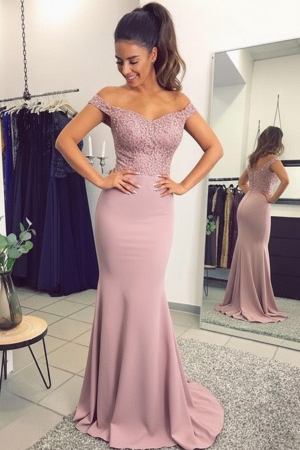 Navy Blau Abendkleider Lang Günstig Meerjungfrau Spitze Abendkleid Abiballkleider