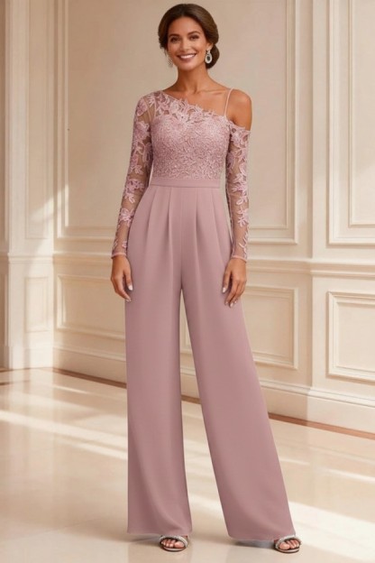 Festliche Mutter Hosenanzüge Spitze Hochzeitspartykleider Brautmutter