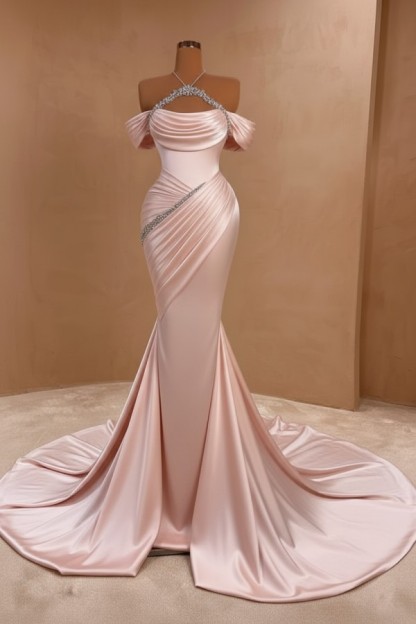 Silber Abendkleider Lang Meerjungfrau Stil Abiballkleider Ballkleid Mit Glitzer