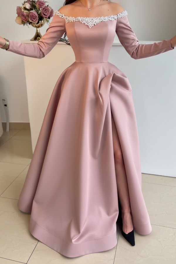 Elegante Abendkleider Lang Schwarz | Abiballkleider mit Ärmel