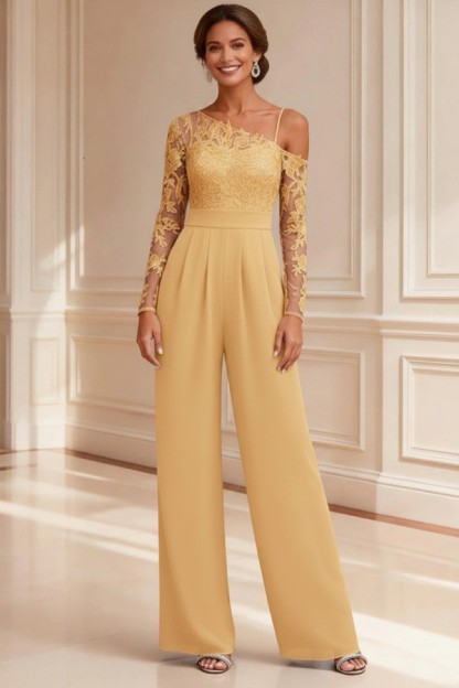 Festliche Mutter Hosenanzüge Spitze Hochzeitspartykleider Brautmutter