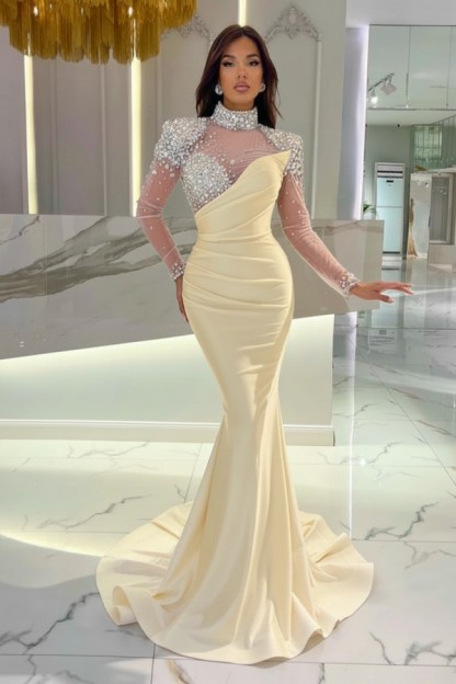 Schöne Abendkleider Lang Rosa | Abiballkleider Glitzer mit Ärmel