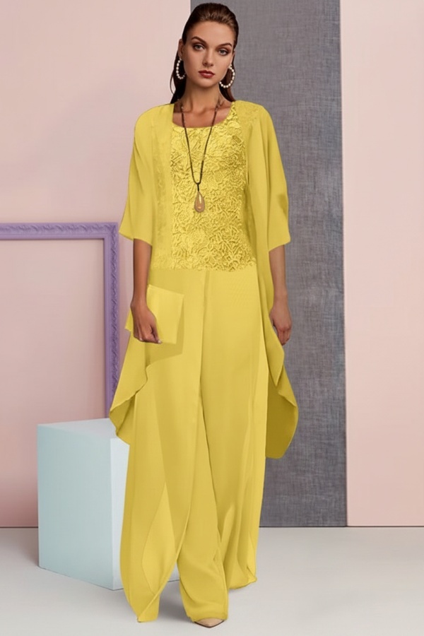 Schick 3 Teilen Brautmutterkleider | Mutterkleid aus Chiffon
