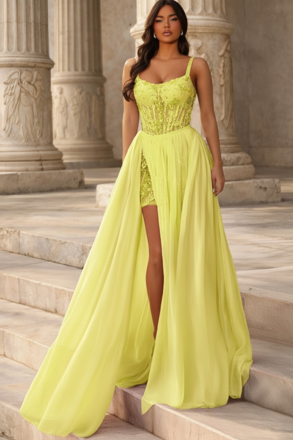 Rosa Abendkleider Lang Chiffon Ballkleider mit Glitzer