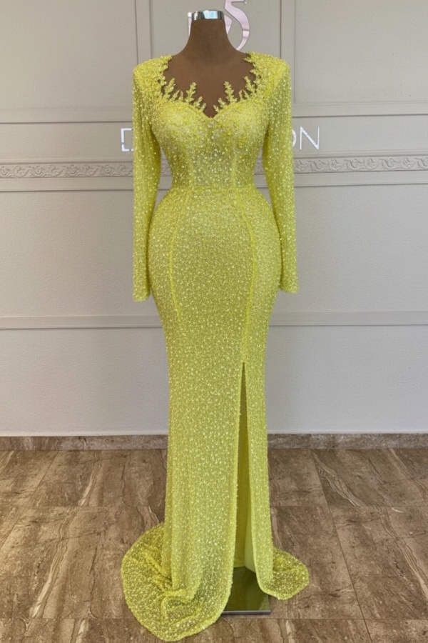 Grünes Ballkleid Lang Glitzer Abendkleid Mit Ärmel