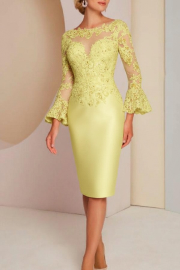 Elegante Brautmutterkleider Mit Ärmel | Kurze Partykleider