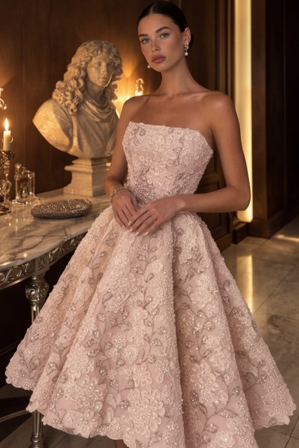 Gelb Abendkleid Kurz Spitze Ballkleid Cocktailkleider Glitzer