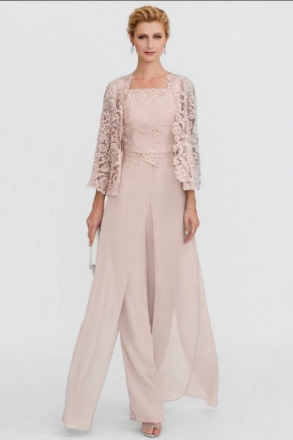 Elegante Brautmutterkleider Lang Günstig | 2 Teilig Brautmutterkleid mit Bolero