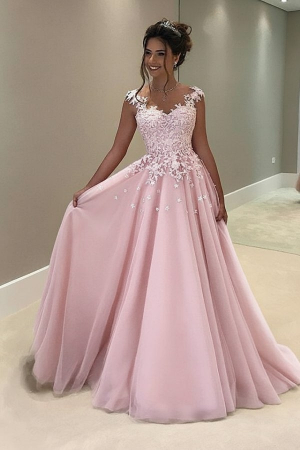 Elegant Abendkleider Lang Rosa Abendmoden Abiballkleider