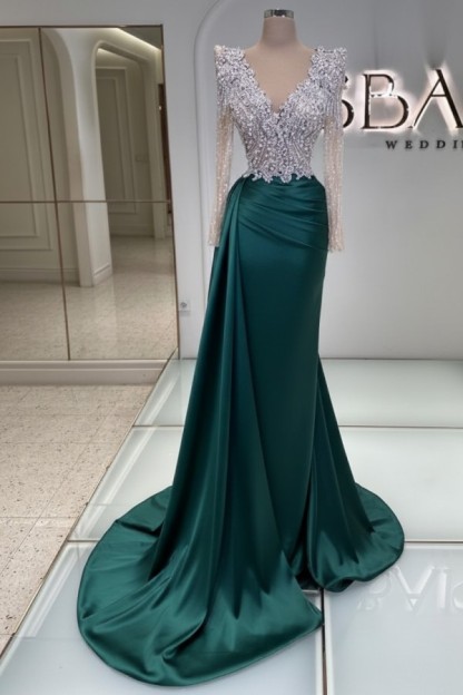 Schwarze Abendkleider Lang Glitzer | Abiballkleider V Ausschnitt