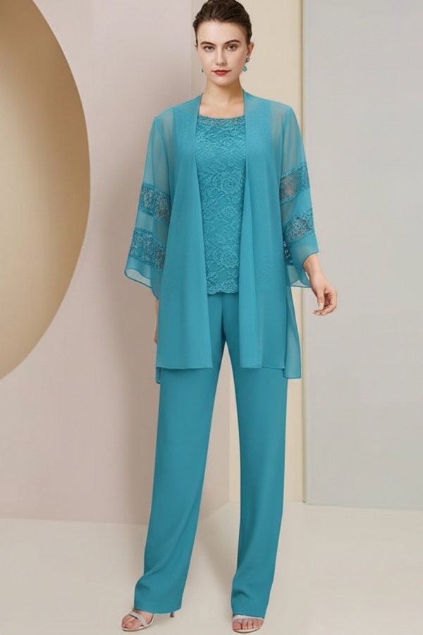 Navyblaue Spitzer Brautmutterkleider mit Ärmel | Mutterkleid mit Jacket