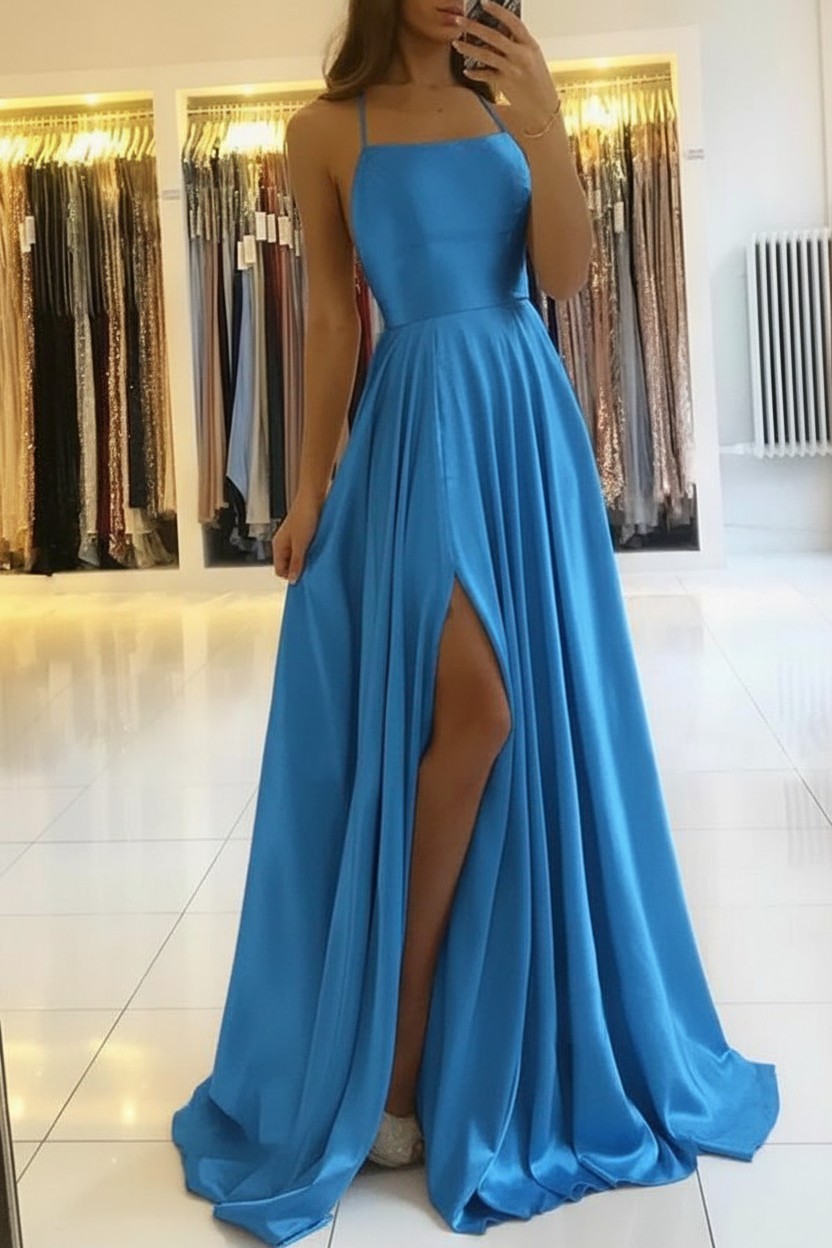 Schlichtes Abendkleid Lang Grün | Abiballkleider Günstig