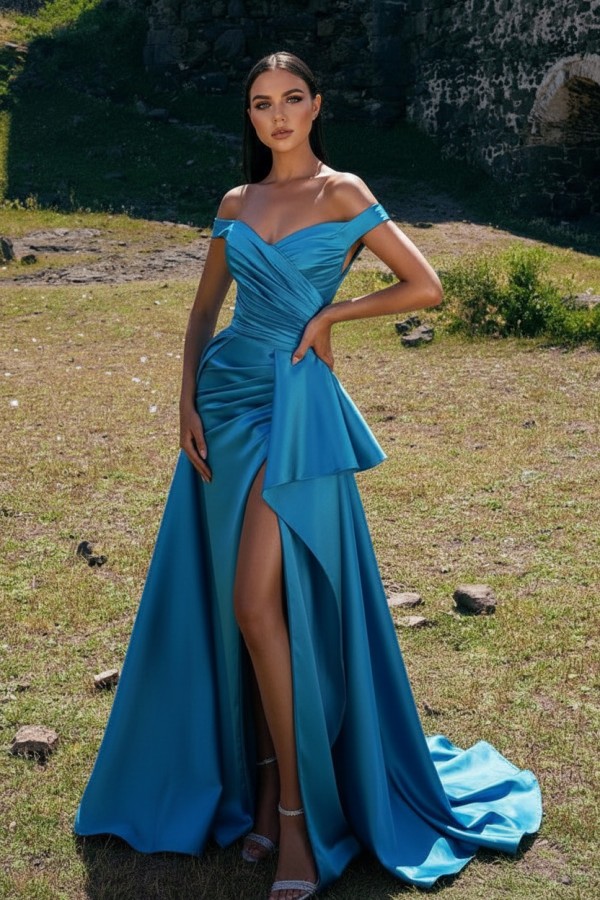 Schlichte Abendkleider Lang Rot | Abiballkleider Günstig